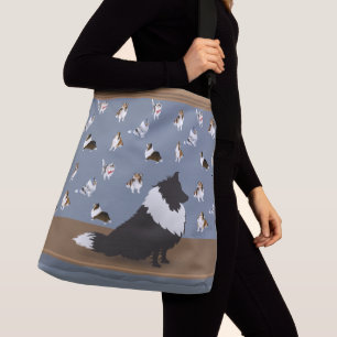 Bolso Cruzado Shetland Sheepdog: Estantería negra grande gris