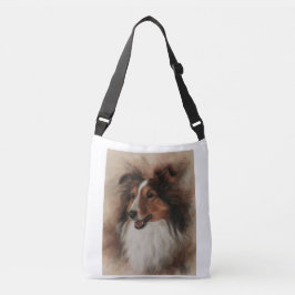 Bolso Cruzado Shetland Sheepdog Sheltie sonriendo