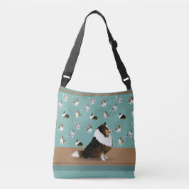 Bolso Cruzado Shetland Sheepdog TriSheltie, en Green & Brown