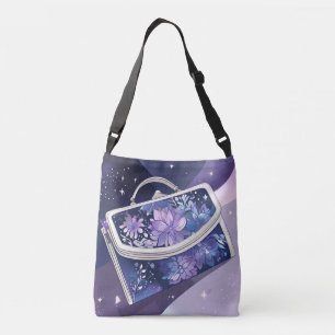 Bolso Cruzado Shimmery arte de IA púrpura cósmico