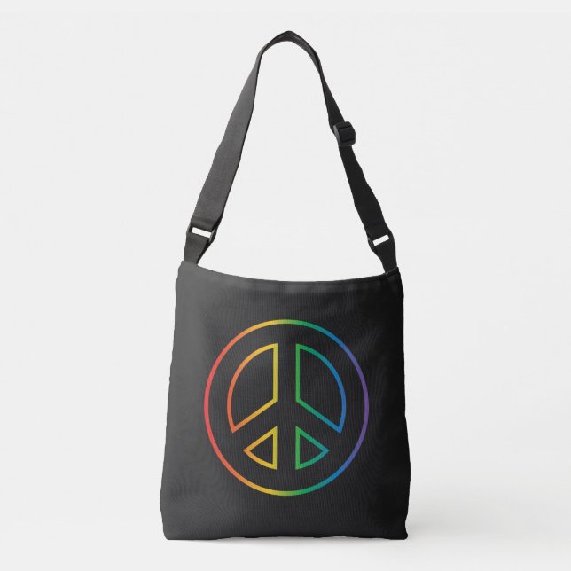 Bolso Cruzado Signo de paz arcoiris (Anverso)