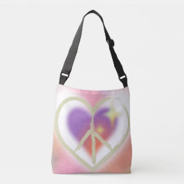 Bolso Cruzado Signo de paz del corazón teñido