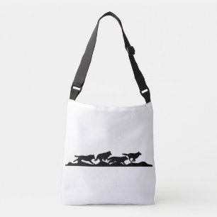 Bolso Cruzado Silhouette de Lobo Negro con el paquete