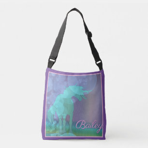 Bolso Cruzado Silhouette de Unicorn (burbujas de arcoiris)