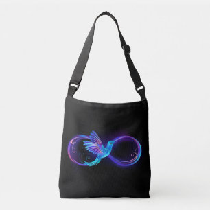 Bolso Cruzado Símbolo de infinito neón con colibrí brillante