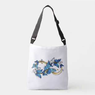 Bolso Cruzado Símbolo infinito de mariposas Morpho azules