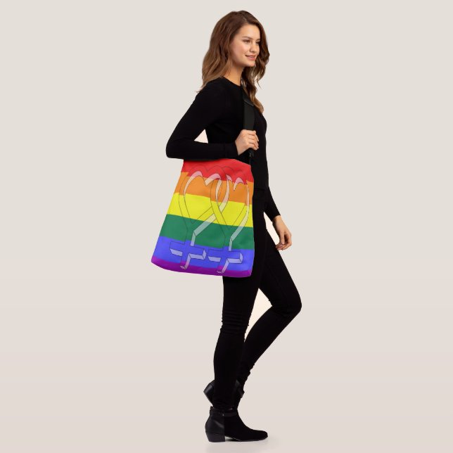 Bolso Cruzado Símbolos del Orgullo Femenino Bandera Arcoiris (Puesto)