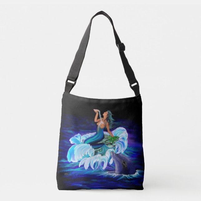 Bolso Cruzado Sirena con delfín (Anverso)
