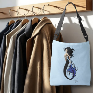 Bolso Cruzado Sirena de Fantasía Elegante Sirena Azul Tribal