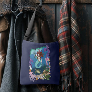 Bolso Cruzado Sirena Mística Fantasía Oceánica Azul Vida Marina
