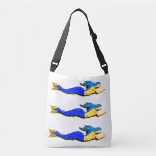 Bolso Cruzado sirenas azul-atadas que nadan