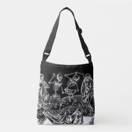 Bolso Cruzado Skeleton Danse Macabre Black Tote Bag