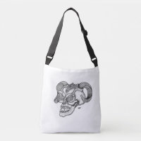 Skull Devil Head Black and White Design