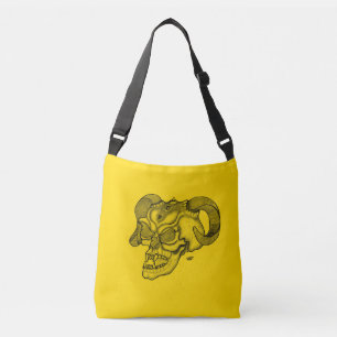 Bolso Cruzado Skull Devil Head Black and Yellow Design