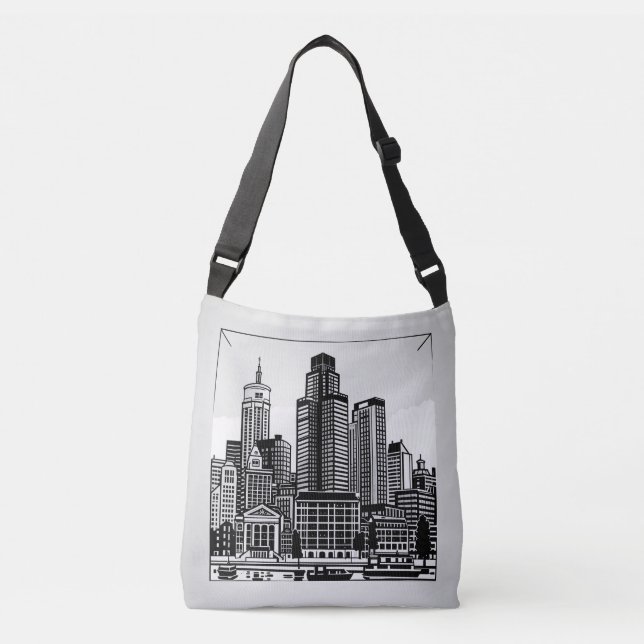 Bolso Cruzado Skyline de Boston (Anverso)