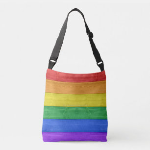 Bolso Cruzado SlipperyJoe's clásico arcoíris táctil hecho a mano
