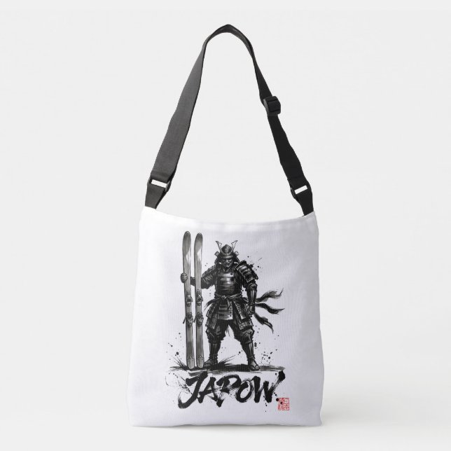 Bolso Cruzado Snowboard Brush Art - Standing Samurai Ski (Anverso)