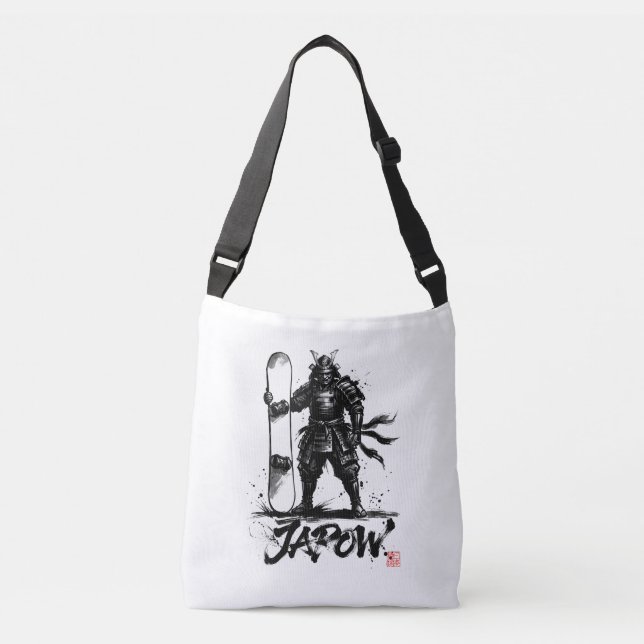 Bolso Cruzado Snowboard Brush Art - Standing Samurai snowboard  (Anverso)