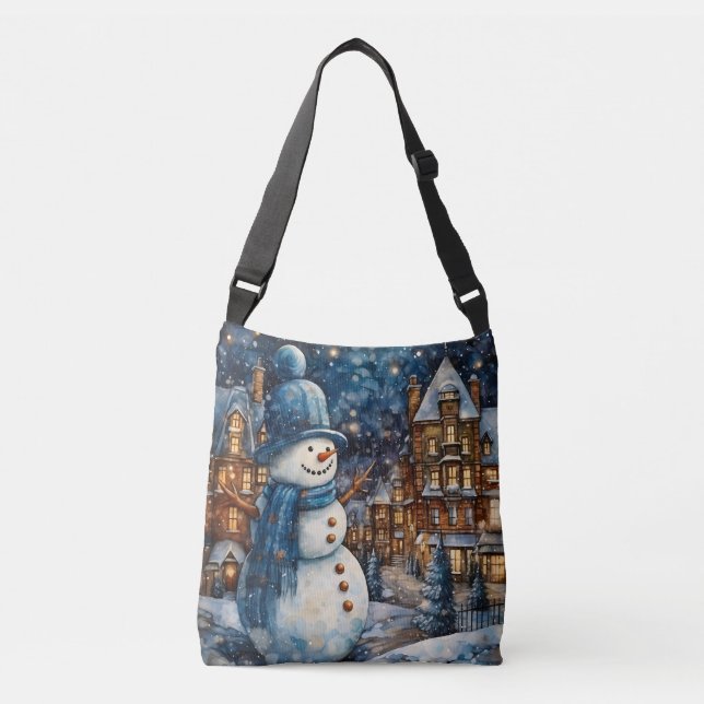 Bolso Cruzado Snowley Winter Town Wonderland (Anverso)