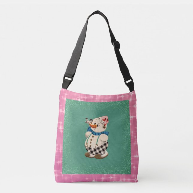 Bolso Cruzado Snowman Vintage Christmas (Anverso)