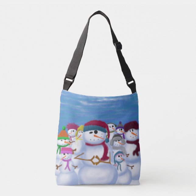 Bolso Cruzado Snowmen lindo y caprichoso (Anverso)