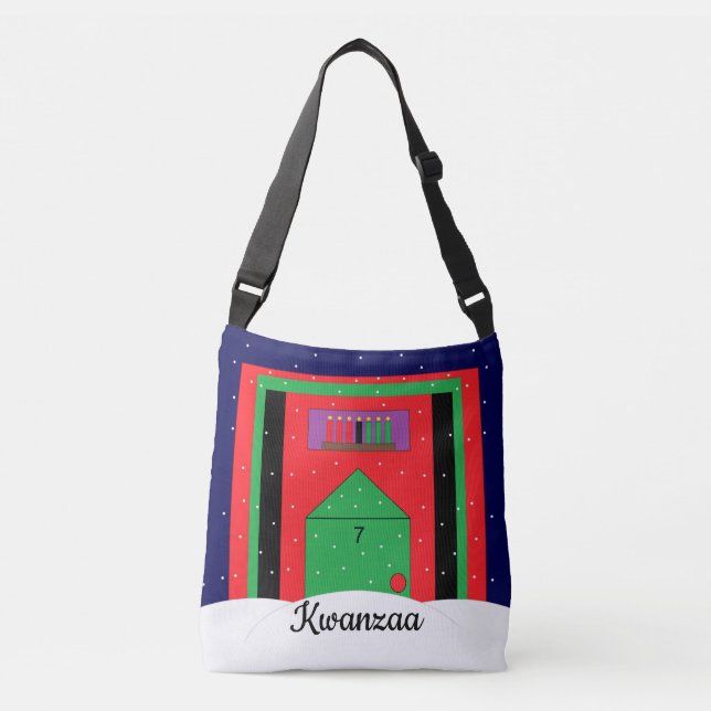 Bolso Cruzado Snowy Kwanzaa: (Anverso)