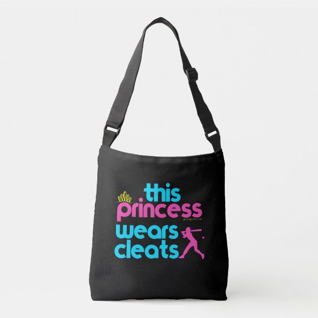 Bolso Cruzado Softball: Esta princesa Wears Cleats - Golly (Anverso)