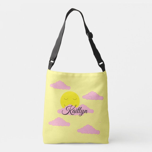 Bolso Cruzado Sol naciente con nubes rosadas: Amarillo   (Reverso)
