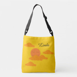 Bolso Cruzado Sol naranja en cielo dorado:  