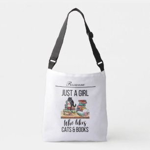 Bolso Cruzado Sólo Un Chica Al Que Le Gustan Los Gatos Y Los Lib