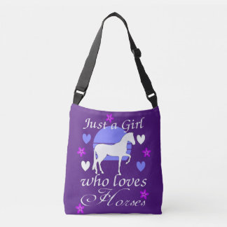 Bolso Cruzado Sólo un Chica que ama los caballos en morado