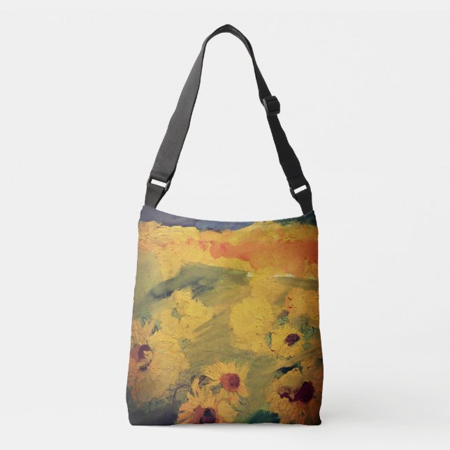 Bolso Cruzado Sombras, Tote de pintura floral (Anverso)