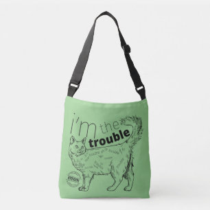 Bolso Cruzado Soy el gato gracioso - mínimo blanco y negro