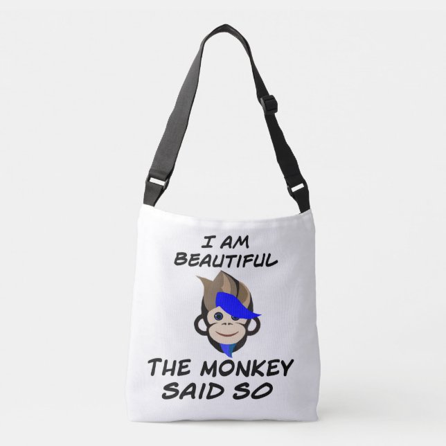 Bolso Cruzado Soy un hermoso Tote de mono (Anverso)