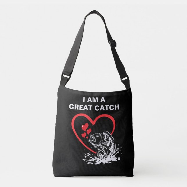 Bolso Cruzado SOY UNA GRAN CAPTURA DE AMOR Pescando (Anverso)