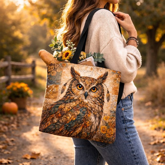 Bolso Cruzado Spirit Owl Boho Patchwork Rustic Folk Art (Subido por el creador)