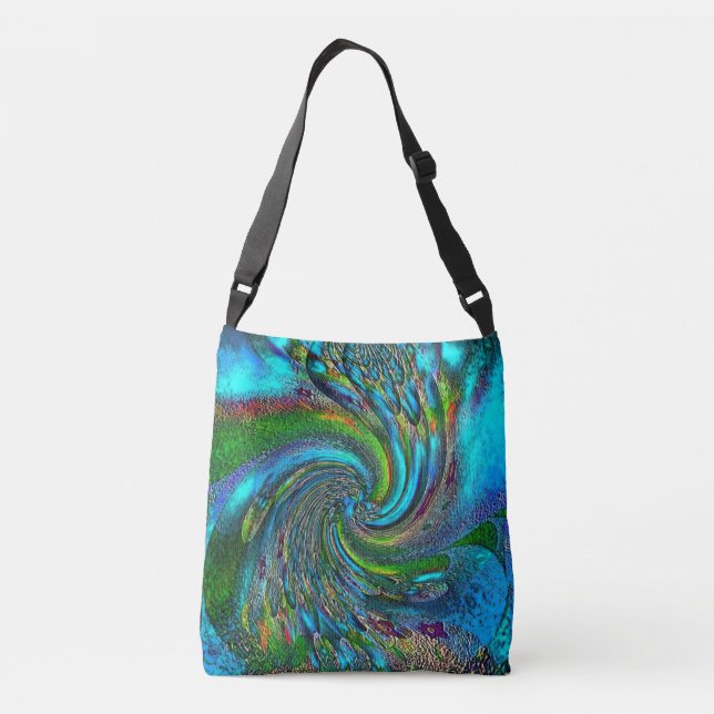 Bolso Cruzado "Splish Splash" Todo-Sobre-Imprimir Tote de cuerpo (Reverso)