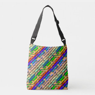 Bolso Cruzado Squiggly Loops sin problemas patrón 07 + tu backgr