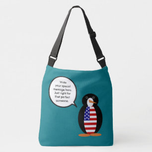 Bolso Cruzado Sra. Pingüino Personalizada Hablando USA