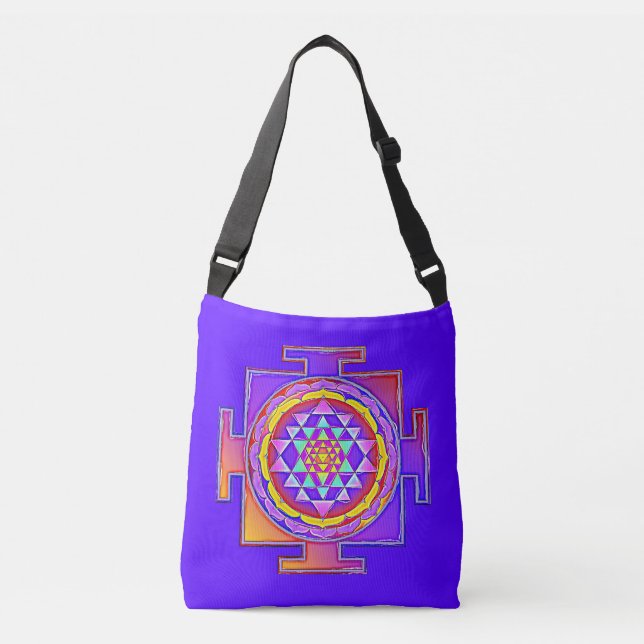 Bolso Cruzado Sri Yantra - Diseño de símbolo del hinduismo 1 (Anverso)