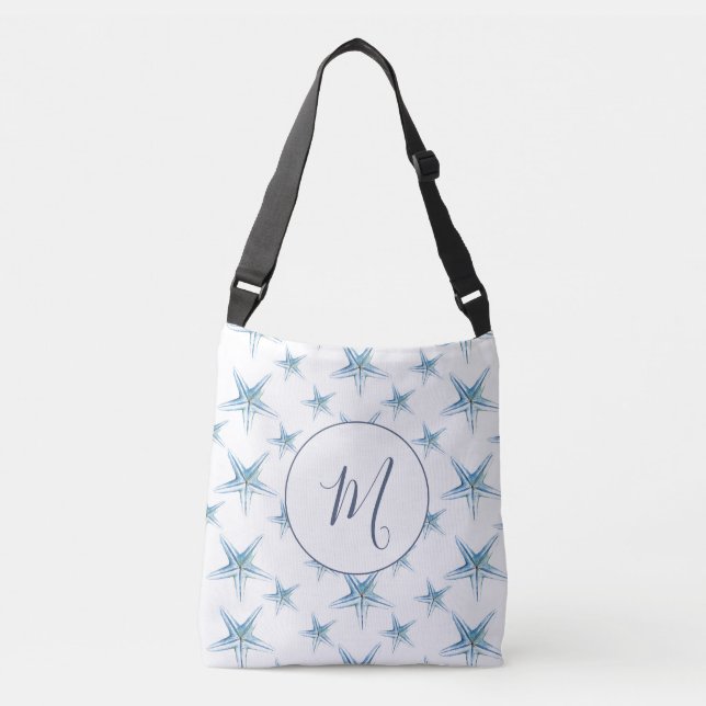 Bolso Cruzado Starfish coastal Blue Monogramado (Anverso)