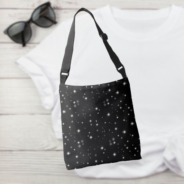 Bolso Cruzado Starlight Sparkles Black and White Stars (Subido por el creador)
