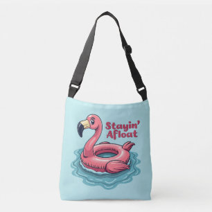 Bolso Cruzado Stayin’ Afloat Funny Flamingo Pool Flotante Retro