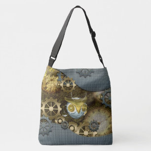 Bolso Cruzado Steampunk, búho mecánico impresionante