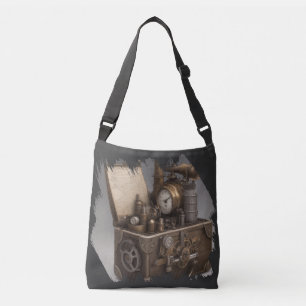 Bolso Cruzado Steampunk Time Machine - Vintage Treasure Chest