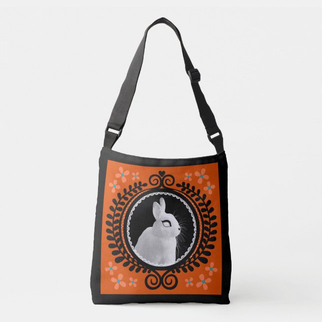 Bolso Cruzado Strange White Bunny Crossbody Bag / Shoulder Tote (Anverso)