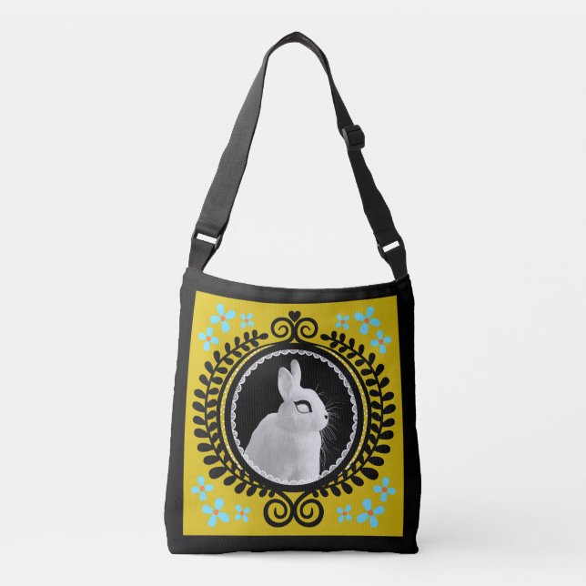Bolso Cruzado Strange White Bunny Crossbody Bag / Shoulder Tote (Anverso)
