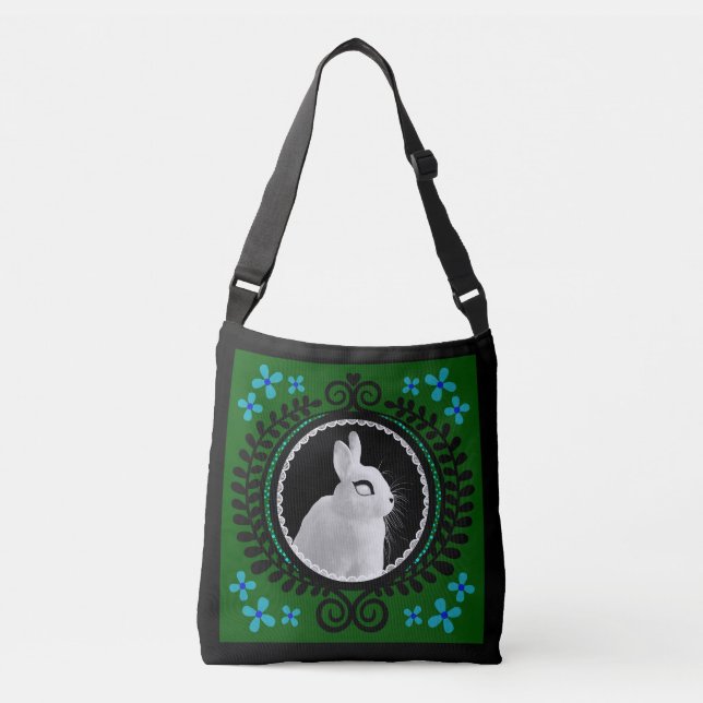Bolso Cruzado Strange White Bunny Crossbody Bag / Shoulder Tote (Anverso)