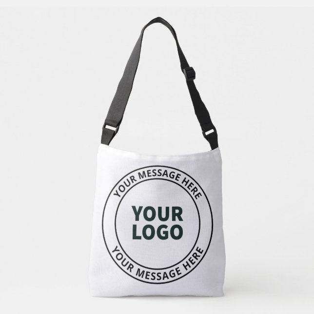 Bolso Cruzado Su logotipo cargado + texto circular editable (Anverso)