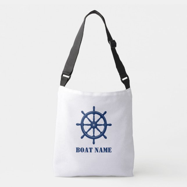 Bolso Cruzado Su nombre de barco Nautical Ships Wheelm (Anverso)
